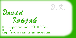 david kopjak business card